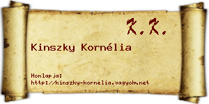 Kinszky Kornélia névjegykártya